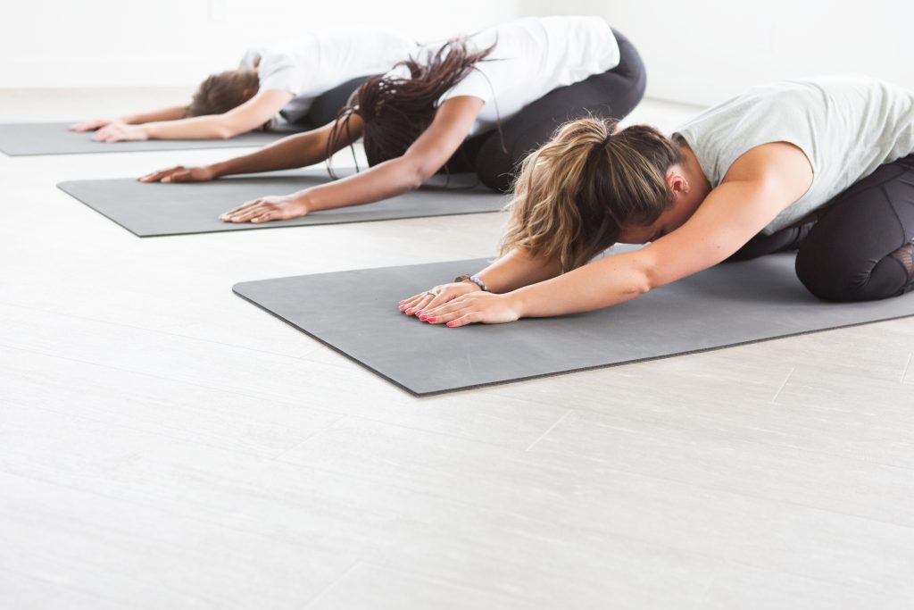 ladies doing yoga