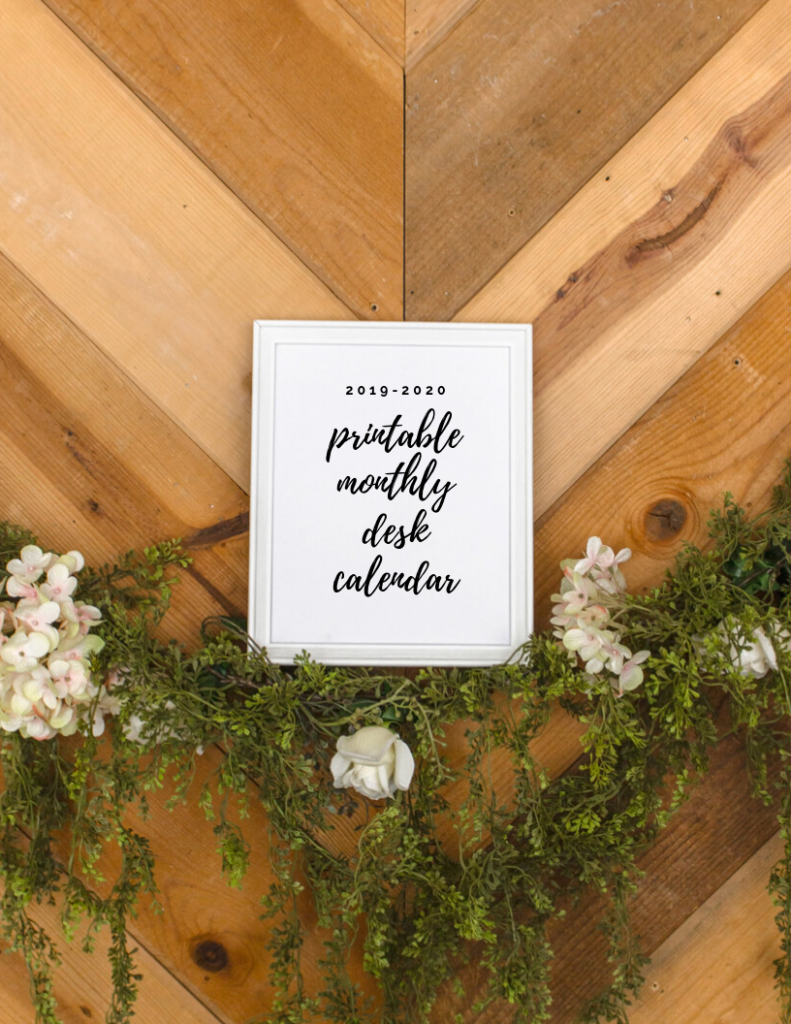 2020 printable monthly calendar
